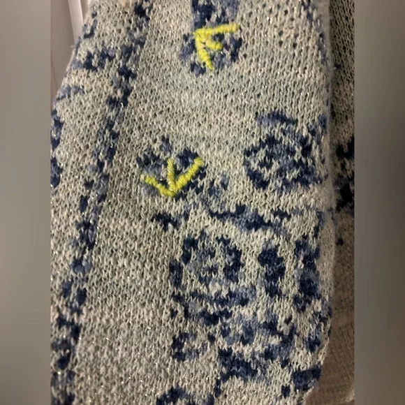 Anthropologie Blue and Green Patterned cardigan - Picture 6 of 7